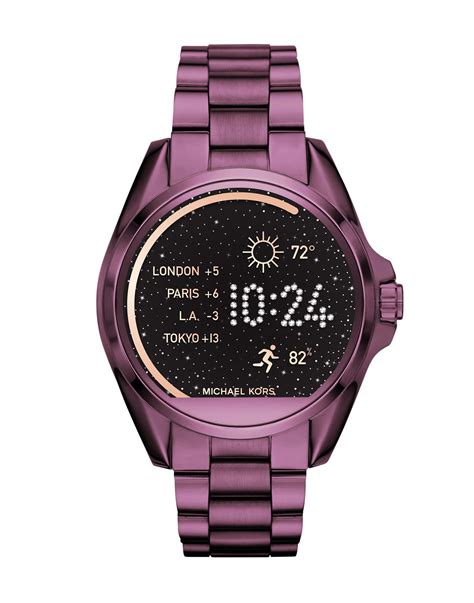 michael kors purple smartwatch|Michael Kors black silicone watch.